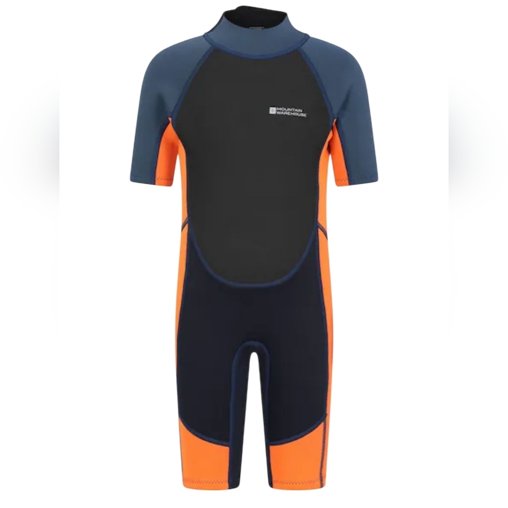 Kids Swim Wetsuit Black and Orange Size 5-6 Years